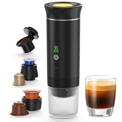 3-in-1 Kapsel Kaffeemaschine Akku, Tragbare...